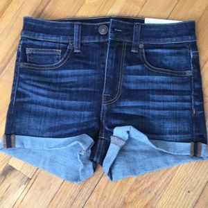 Dark blue wash Hi rise jean shorts